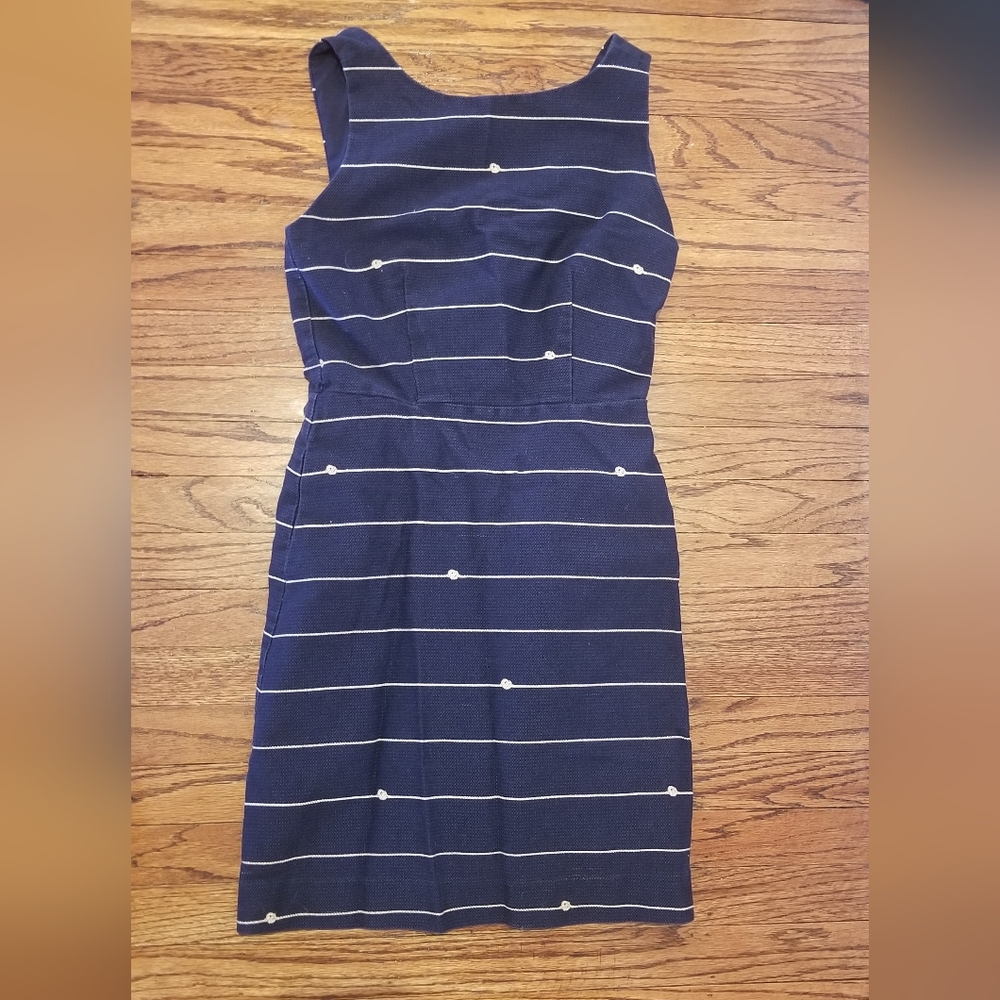 The Limited Navy Blue Dress with White Stripes, Nautical Knot, Sailor, Size 2